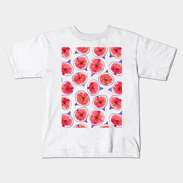 Fig slices watercolor Kids T-Shirt by katerinamk